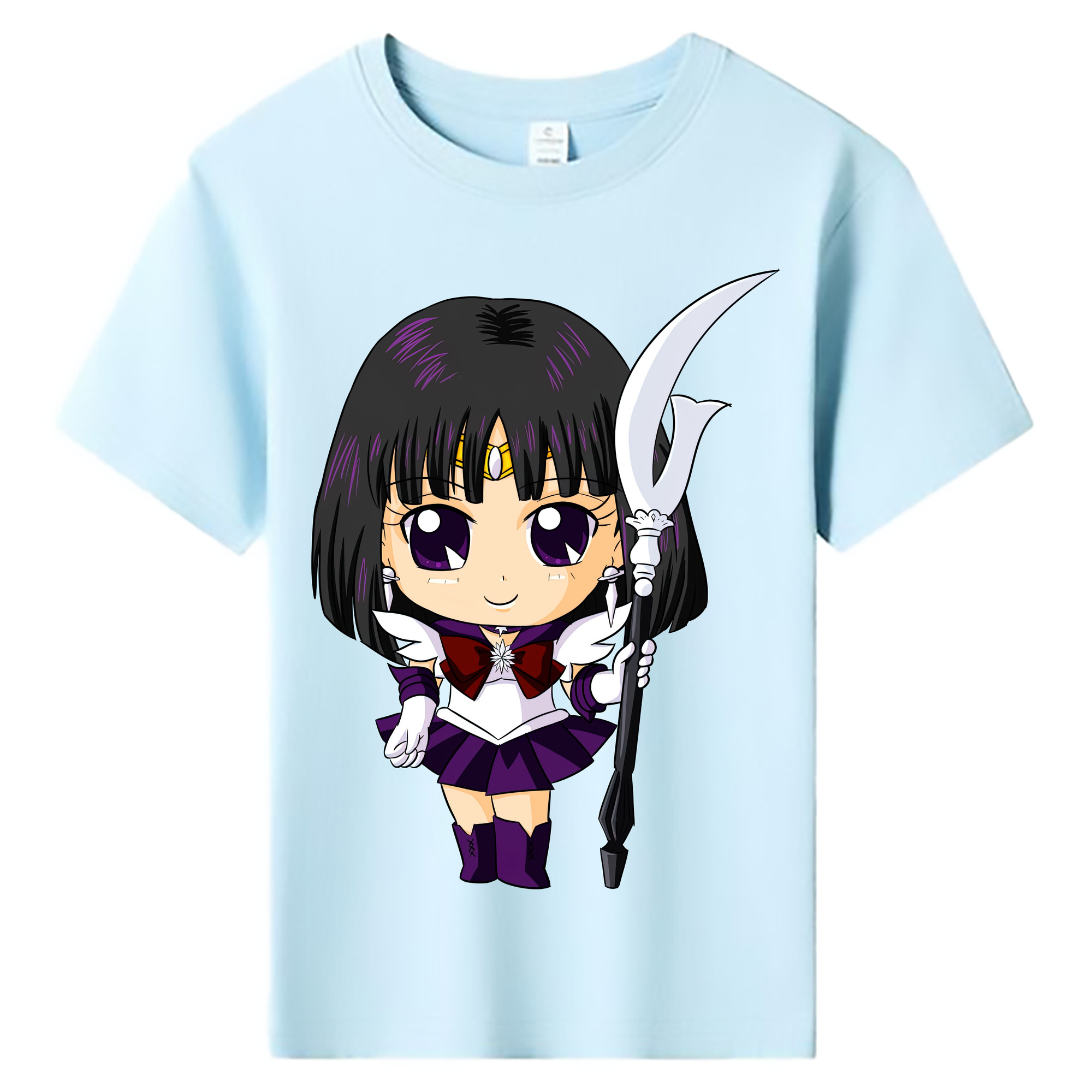 （画像用） 美少女戦士セーラームーン 土萠ほたる Sailor Moon Tomoe Hotaru （セーラーサターン；Sailor Saturn） 綿100％キッズTシャツ（フロントプリント）